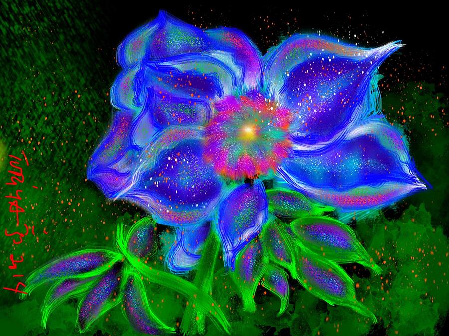 Blue Flower Digital Art by Greg Liotta - Fine Art America