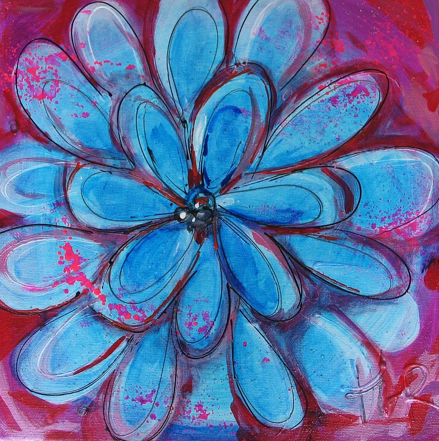 Blue Flower Painting by Heather Randazzo - Pixels