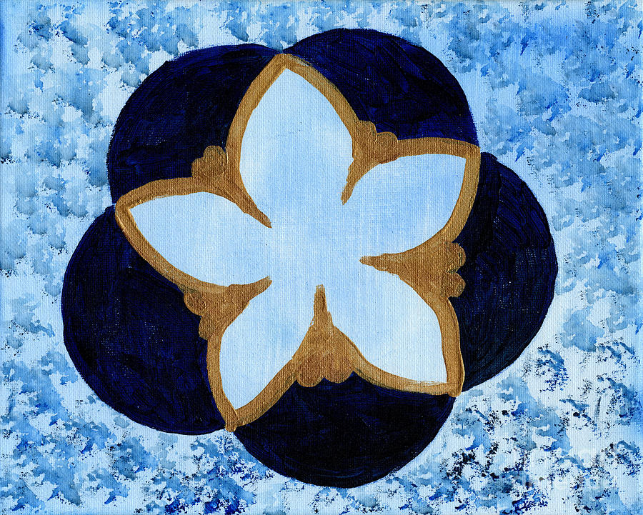 Blue Flower Painting by Julia Stubbe
