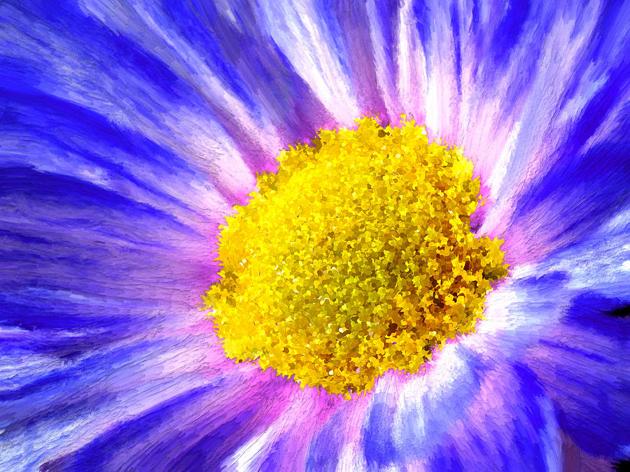 Blue Flower Macro Painting by Bruce Nutting