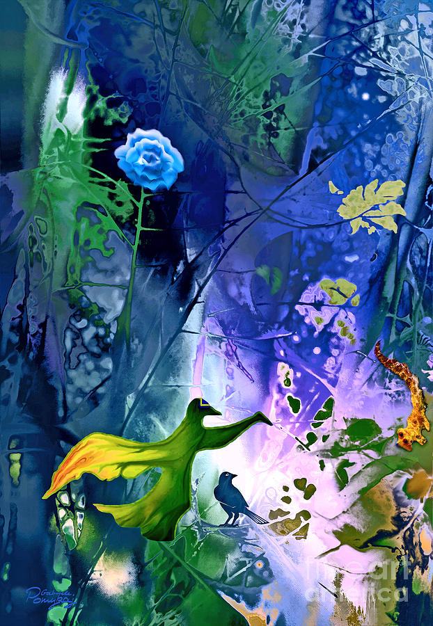Blue Flower With Guardian Digital Art by Gabriele Pomykaj