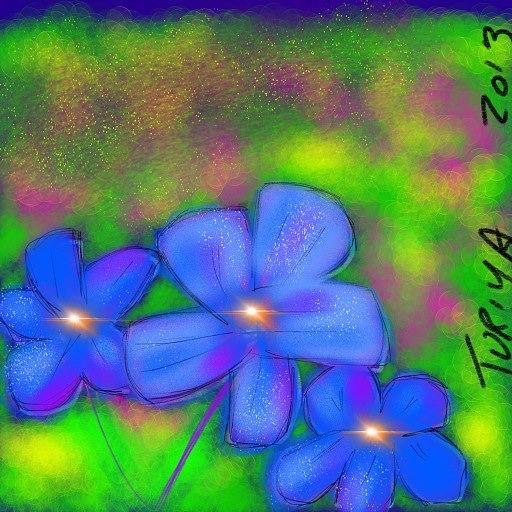 Blue Flowers Digital Art by Greg Liotta