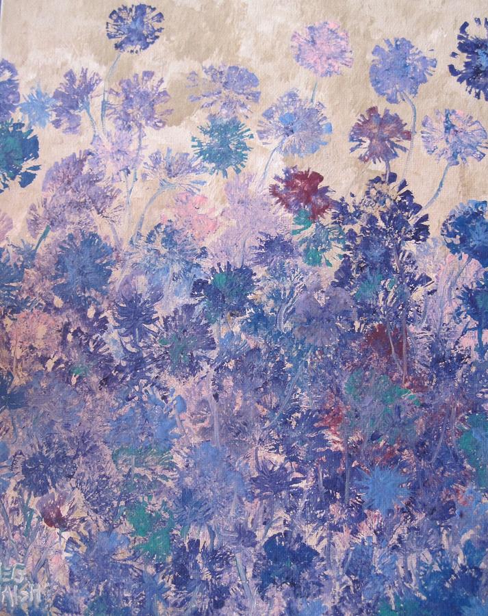 Blue flowers Painting by Megan Walsh