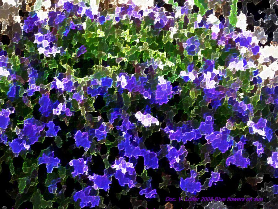 Blue Flowers On Sun Digital Art by Dr Loifer Vladimir
