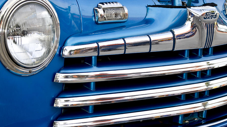 Blue Ford Classic Grill Photograph by Carolyn Marshall