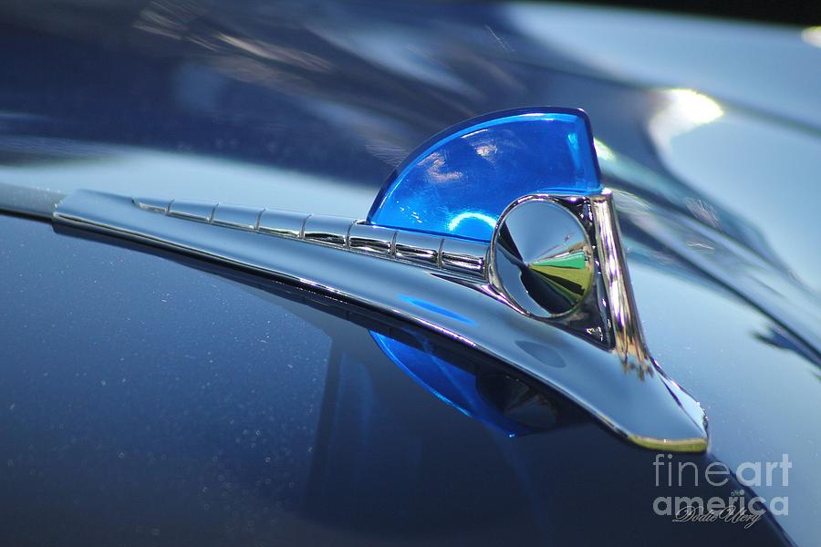 Blue Ford Hood Ornament Photograph by Dodie Ulery