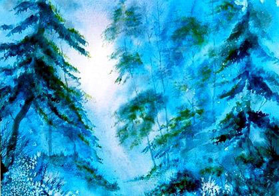 Blue Forest Painting by Glenn Marshall