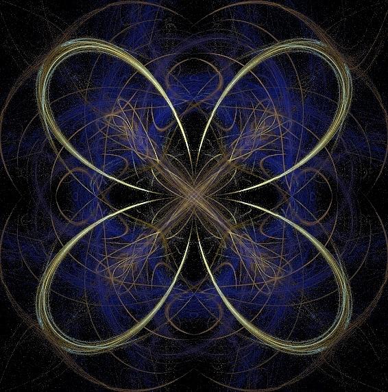 Blue Painting - Blue Fractal Clover by Bruce Nutting