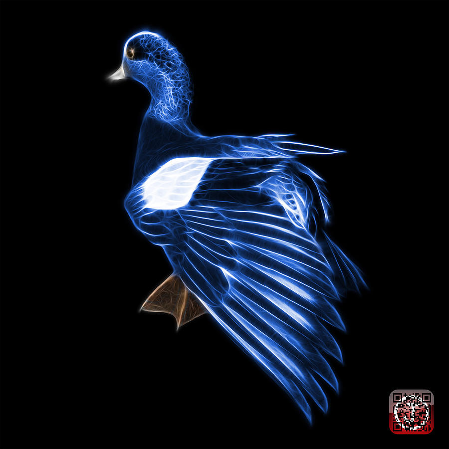 Blue Fractal Wigeon 7702 - BB Mixed Media by James Ahn