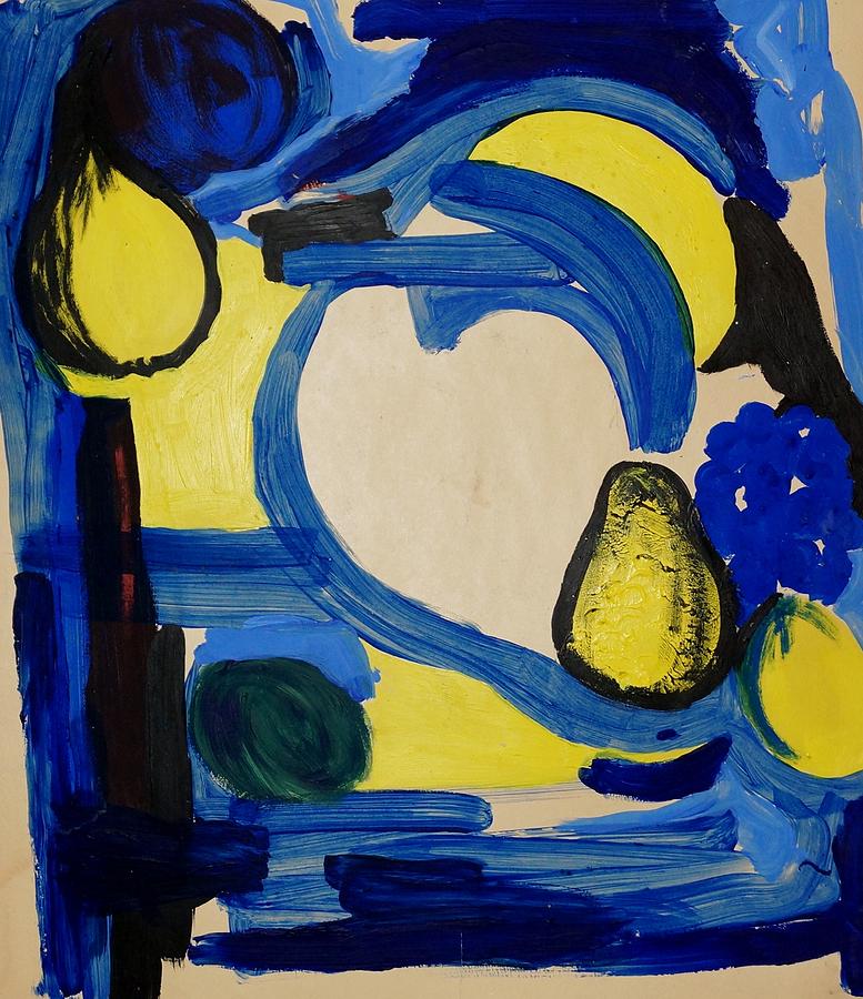 Blue Fruit Painting by Erika Jean Chamberlin