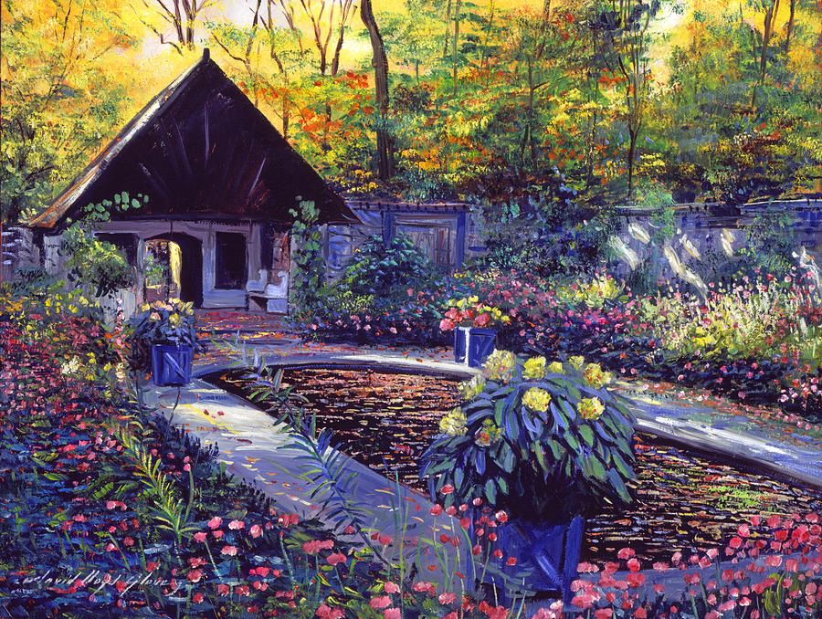 Garden Painting - Blue Garden Impression by David Lloyd Glover