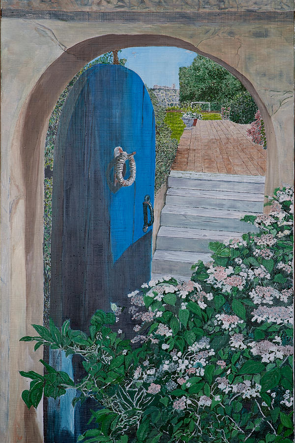 Blue Gate on Eastern Point Painting by Laurence Dahlmer