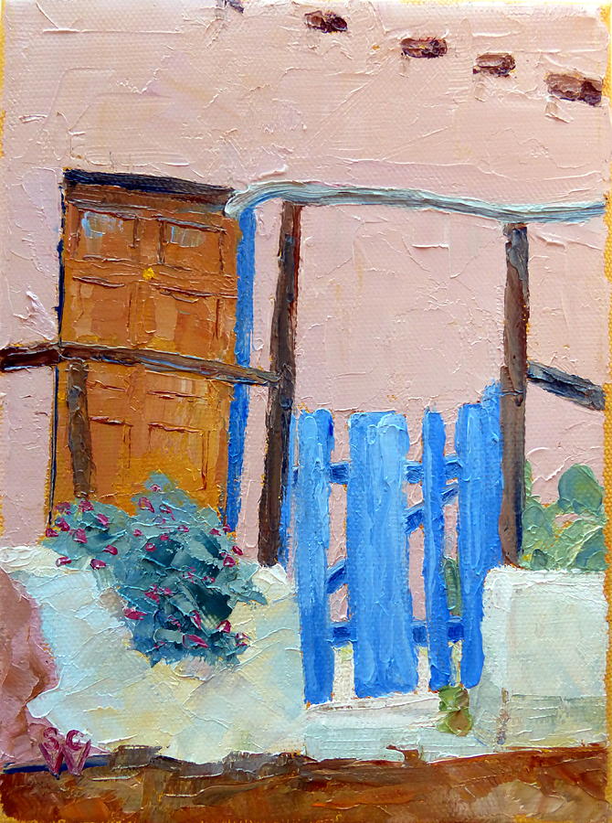Blue Gate Painting by Susan Woodward