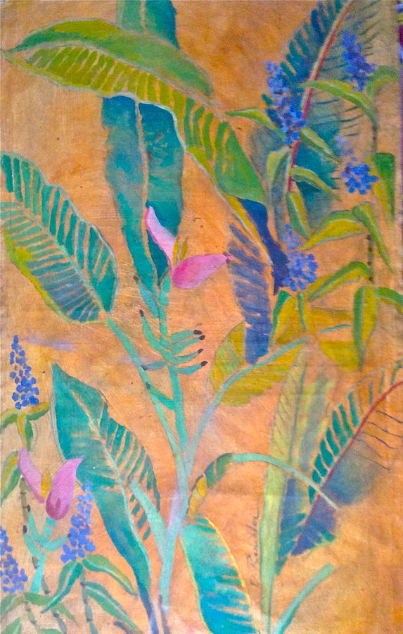 Floral Tapestry - Textile - Blue Ginger and Ornamental Banana by Diane Renchler