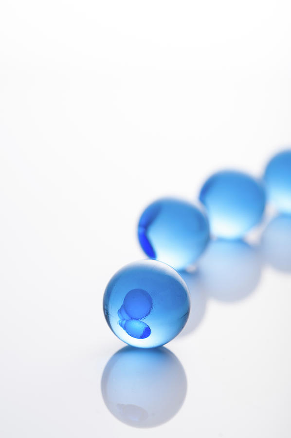 Blue Glass Balls With Regularity Photograph by Toshiro Shimada