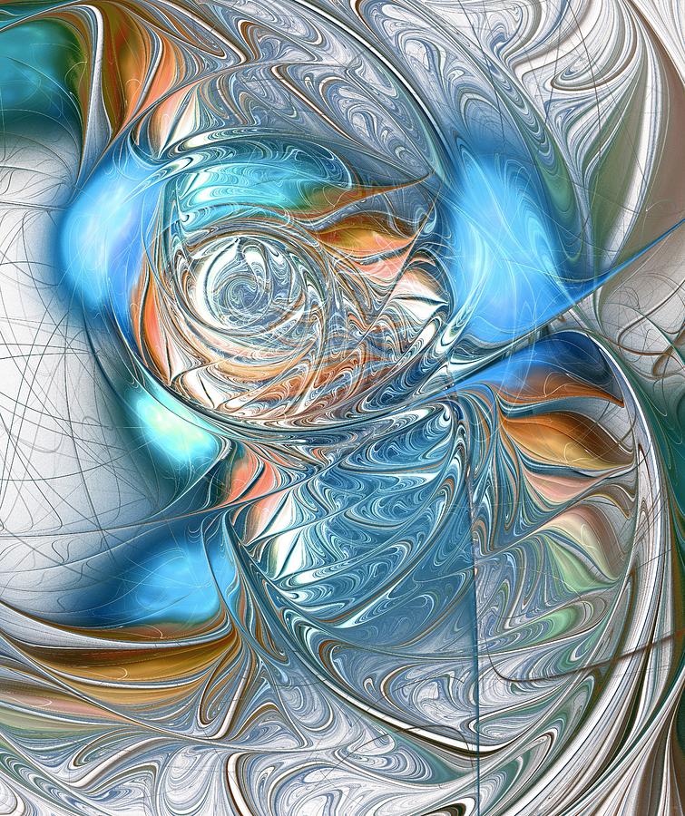 Surrealism Digital Art - Blue Glass Fish by Anastasiya Malakhova