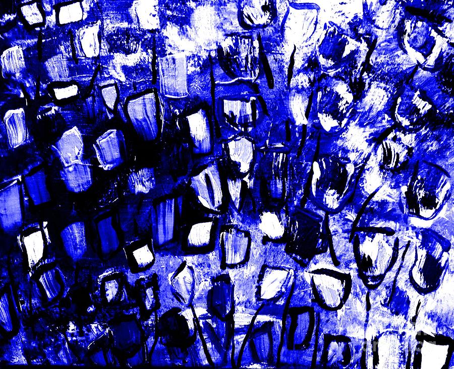 Blue Glass Painting by James and Donna Daugherty