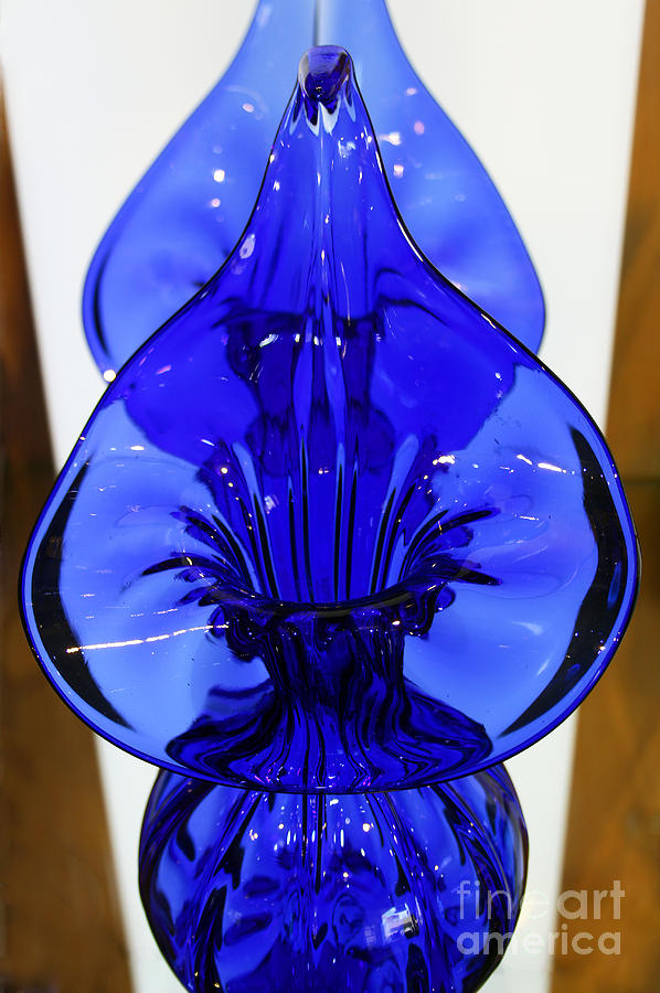 Blue Glass Vases 1 Photograph by Karen Adams