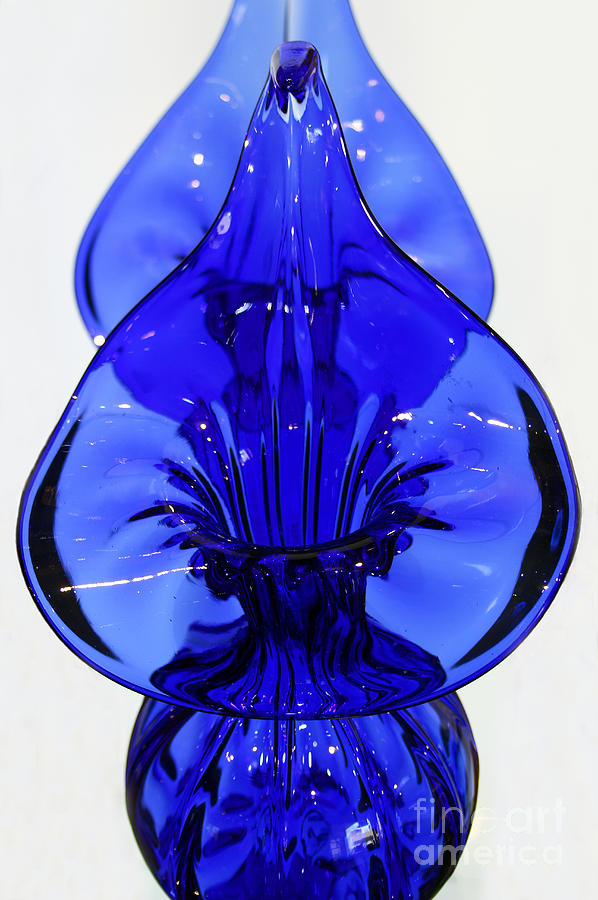 Blue Glass Vases 2 Photograph by Karen Adams