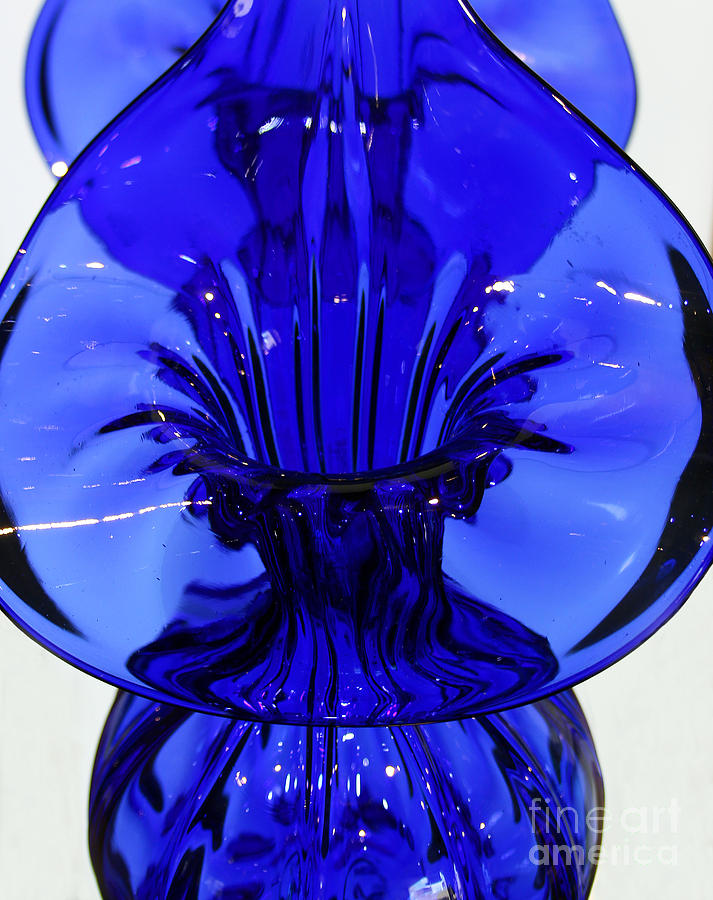 Blue Glass Vases 3 Photograph by Karen Adams