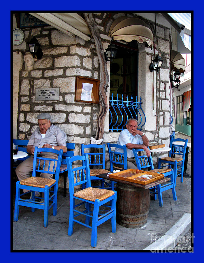Blue Greek Taverna Photograph by Daliana Pacuraru