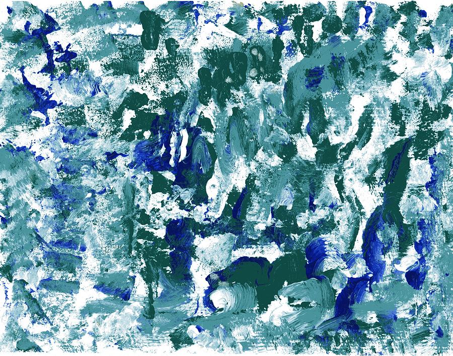 Blue Green Abstract Painting by Veronica Rickard | Fine Art America