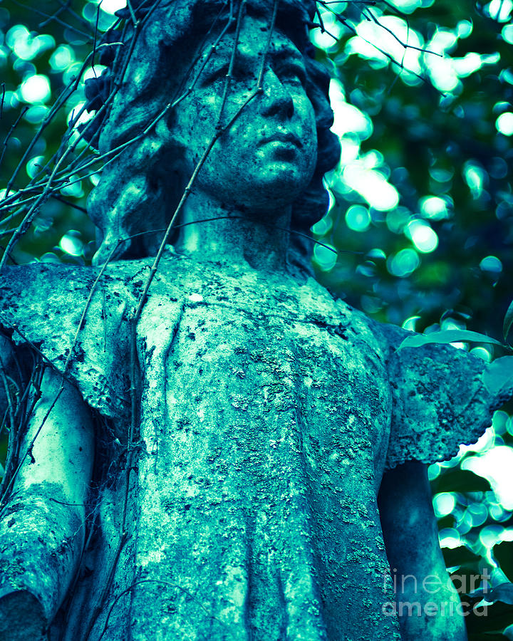 Cemetery Photograph - Blue Green Cemetery by Sonja Quintero