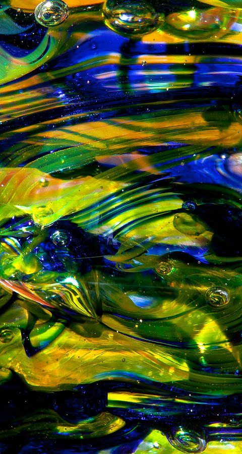 Blue Green Glass Macro Photograph by David Patterson