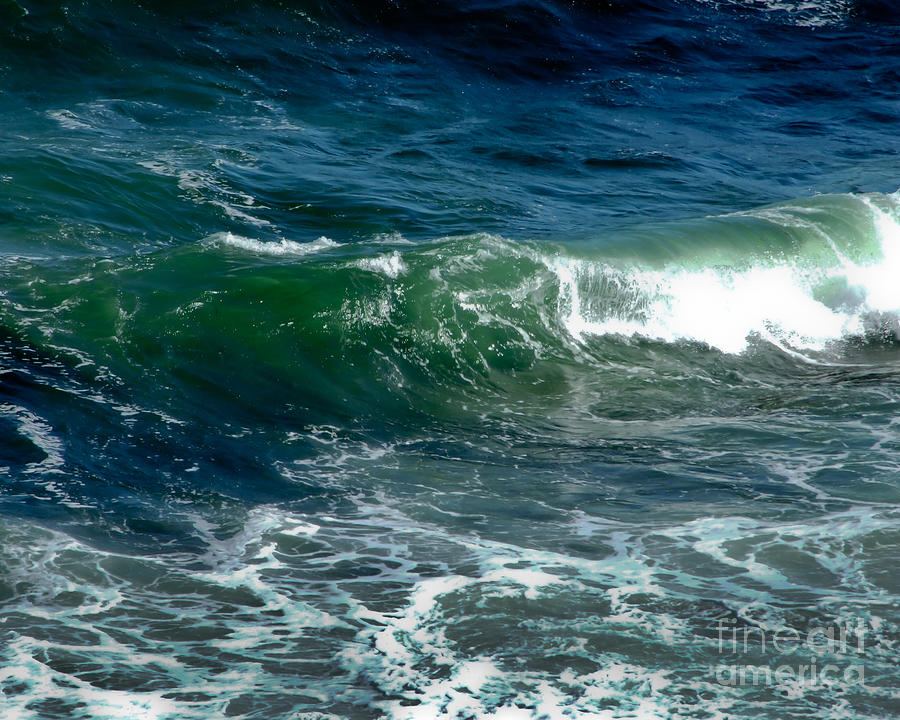Blue Green Wave Photograph by Kristen Fox