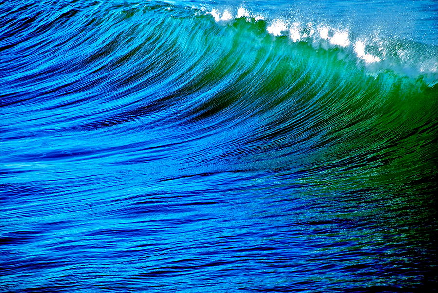 Blue Green Wave  Photograph by Liz Vernand