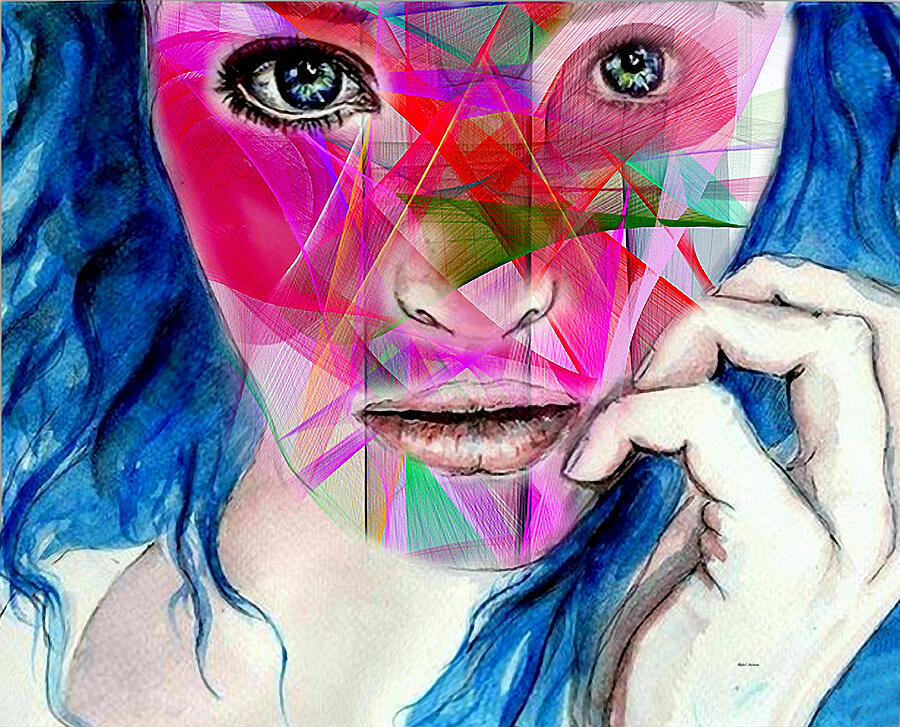 Blue Hair Digital Art by Rafael Salazar