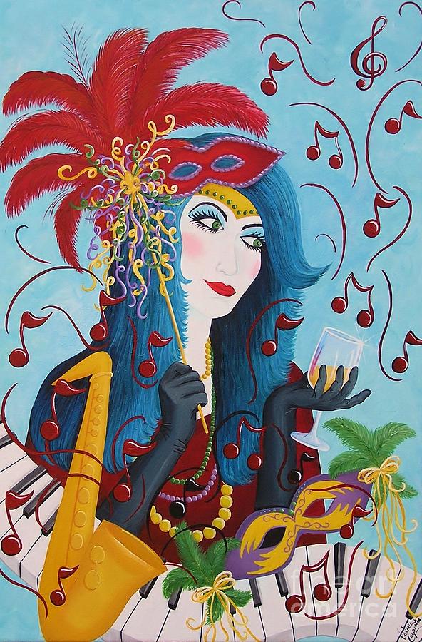 Blue Haired Lady Painting by Valerie Carpenter