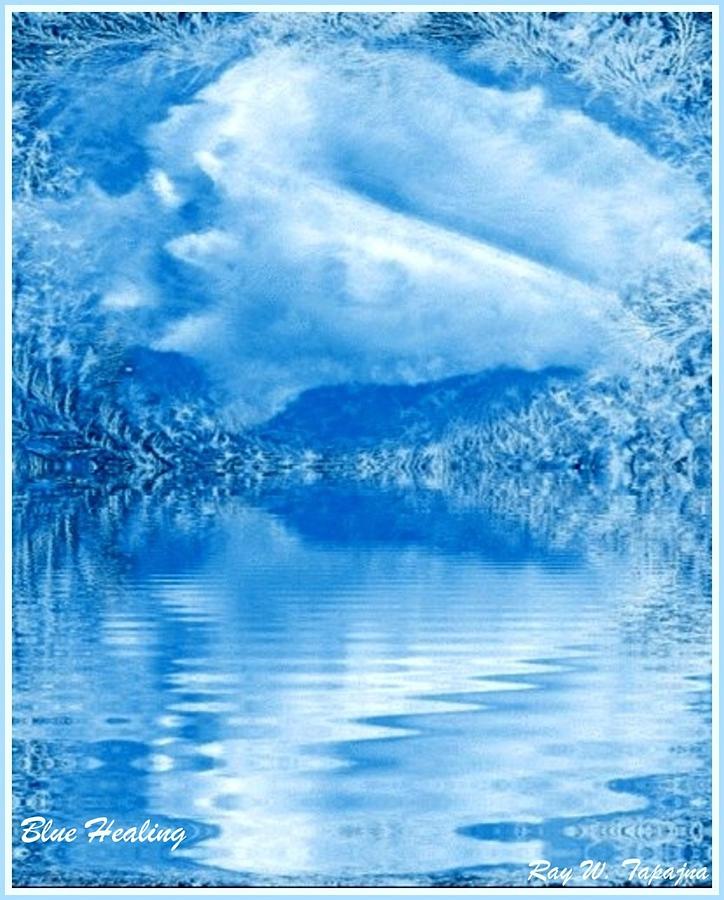 Abstract Mixed Media - Blue Healing by Ray Tapajna Abstract Mixed Media - Blue Healing by Ray Tapajna