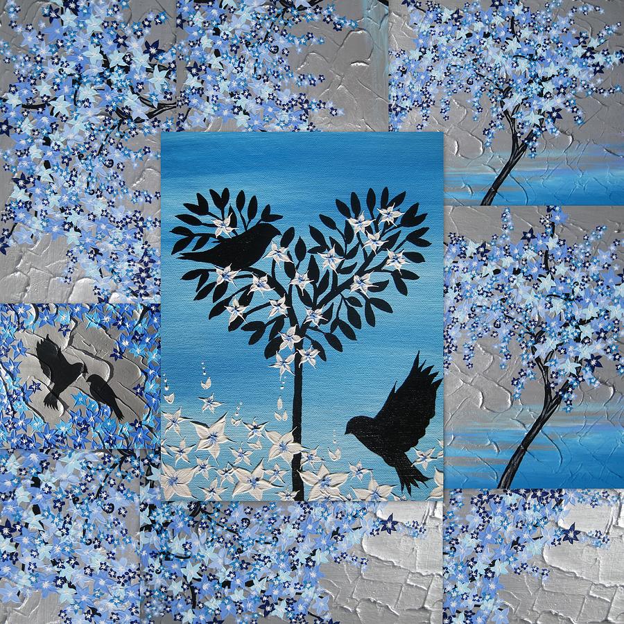Blue Heart Tree Painting