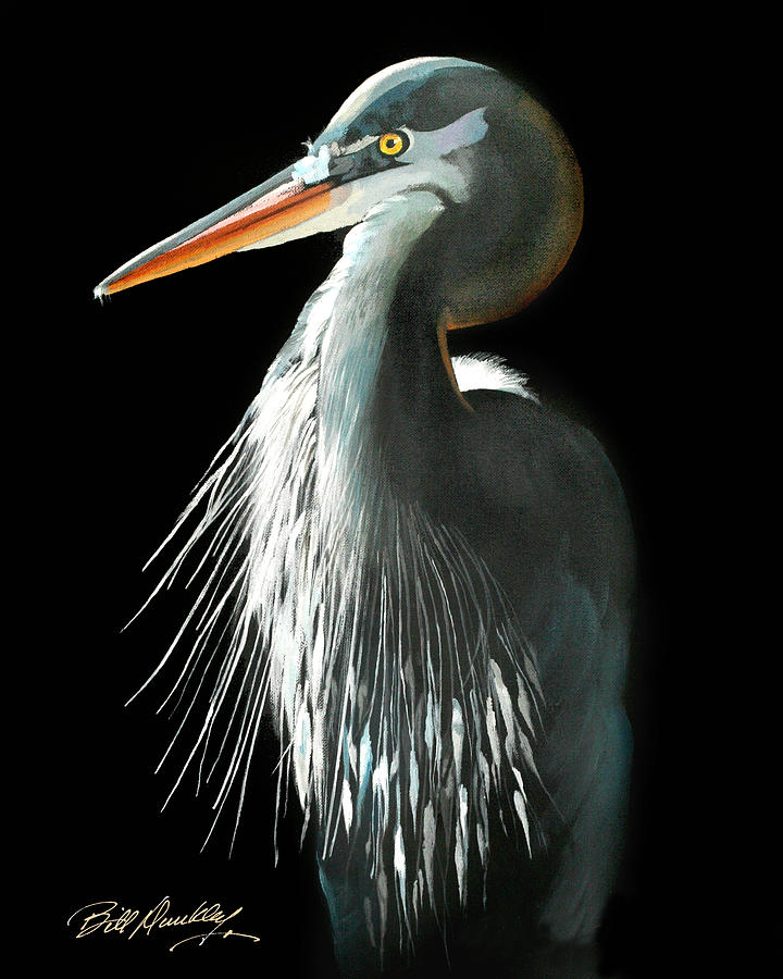 Blue Heron Painting by Bill Dunkley - Pixels