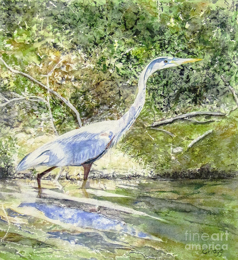 Blue Heron Painting by Carol Flagg