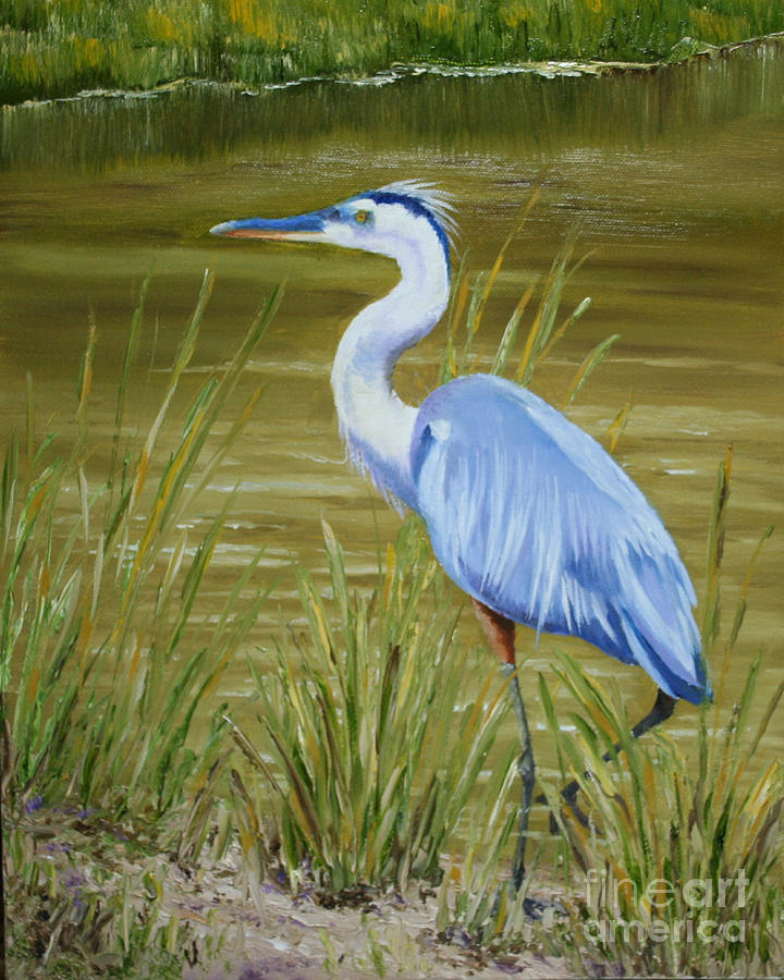 Blue Heron Painting by Jimmie Bartlett