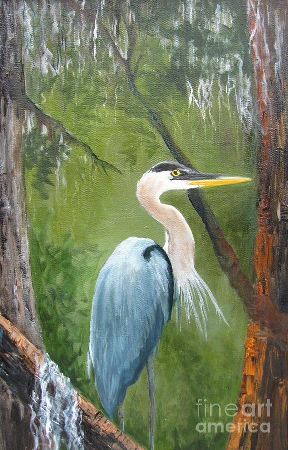 Blue Heron Nesting Painting by Barbara Haviland