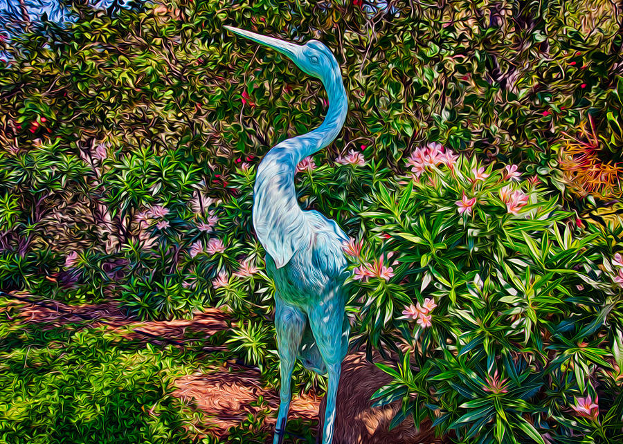 Blue Heron Sculpture Painting