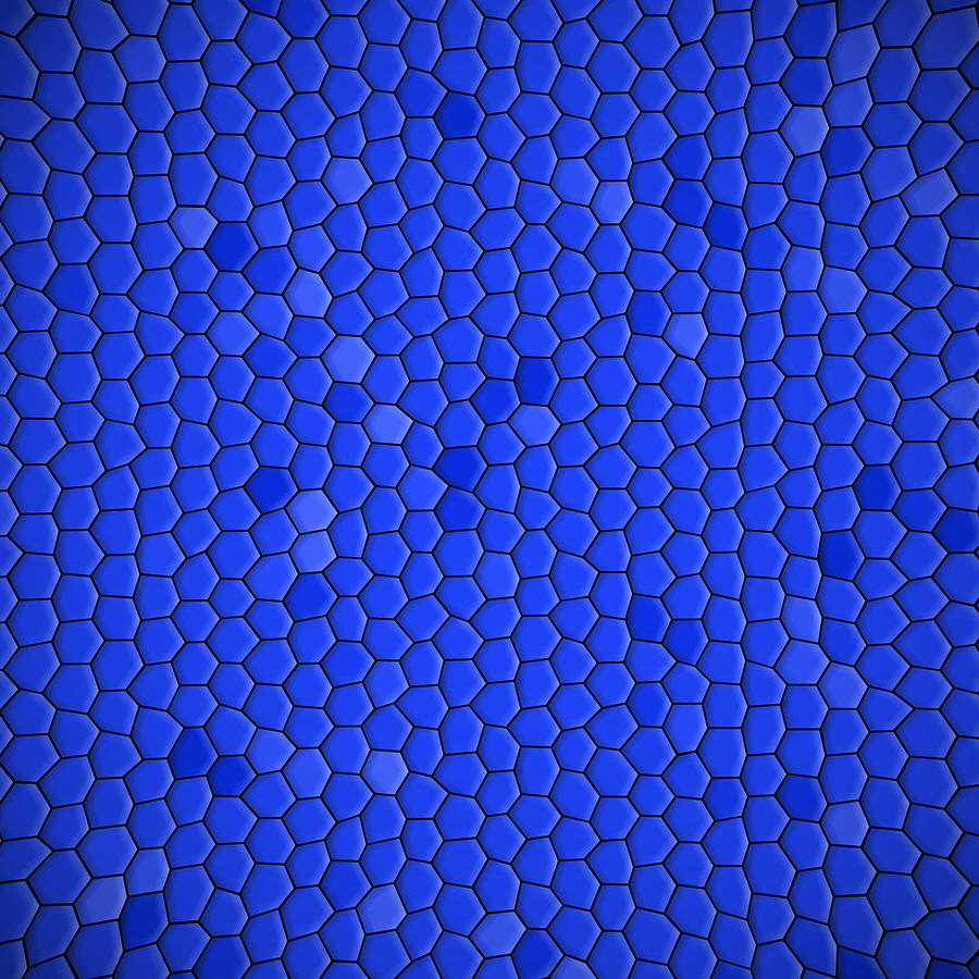Blue Hexagonal Texture Background Digital Art by Valentino Visentini