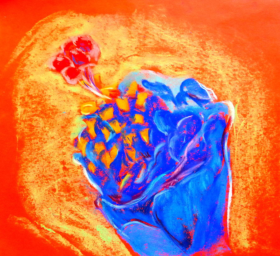 Unique Painting - Blue Hibiscus by Sue Jacobi