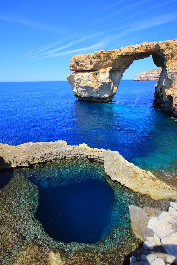 Nature Photograph - Blue hole and Azure window Malta by Hauke Eggert