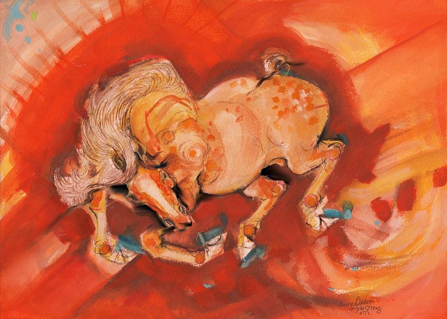 Blue hoof Painting by Mary Armstrong
