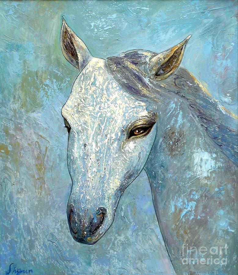 Blue Horse Painting by Shijun Munns