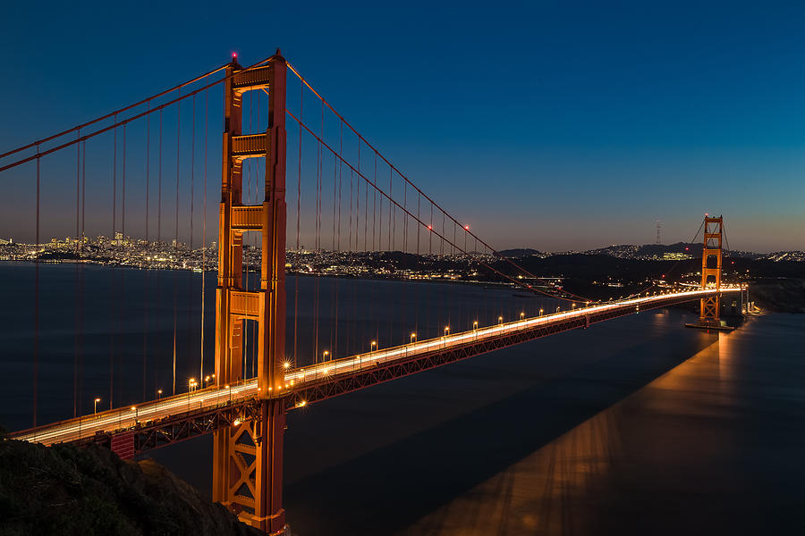 Blue Hour At The Golden Gate Photograph