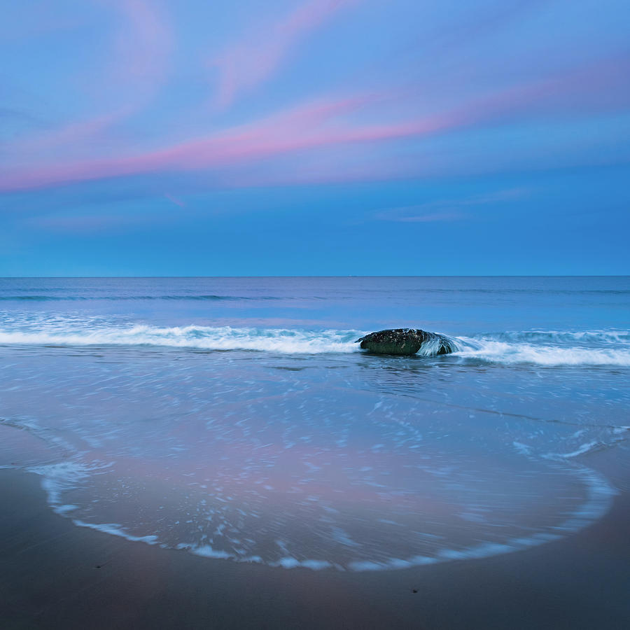 Blue Hour Beach Square Photograph by Bill Wakeley - Fine Art America