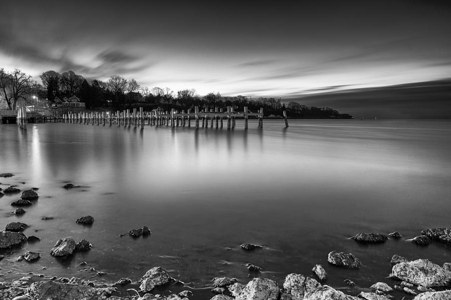 Blue hour in black and white Photograph by Edward Kreis