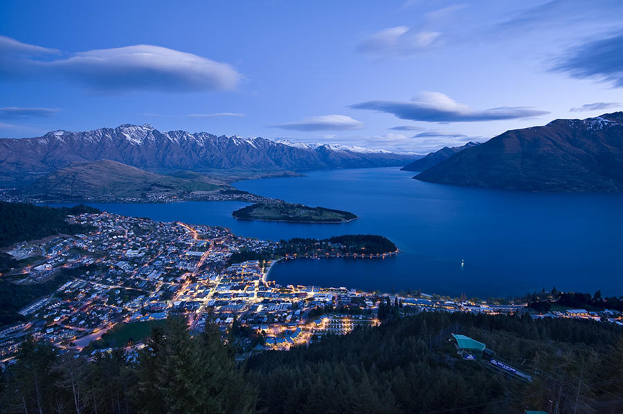 Blue hour in Queenstown Photograph by Ng Hock How