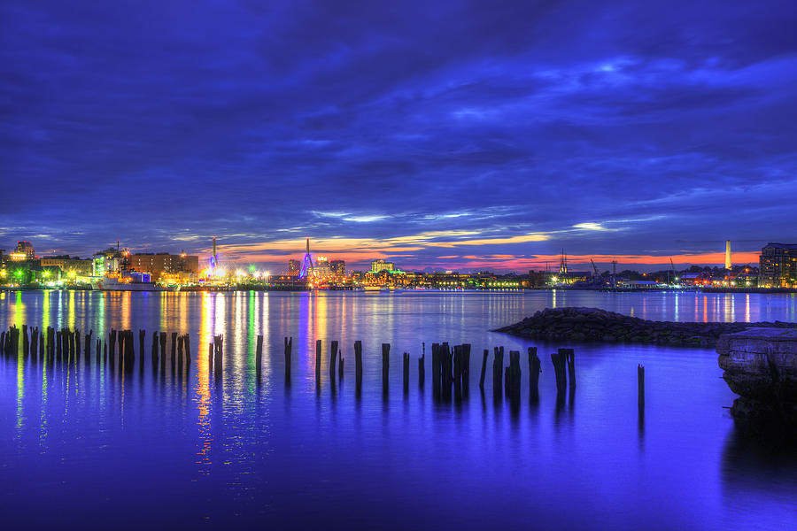 Boston Photograph - Blue Hour Over Boston Harbor 2 by Joann Vitali