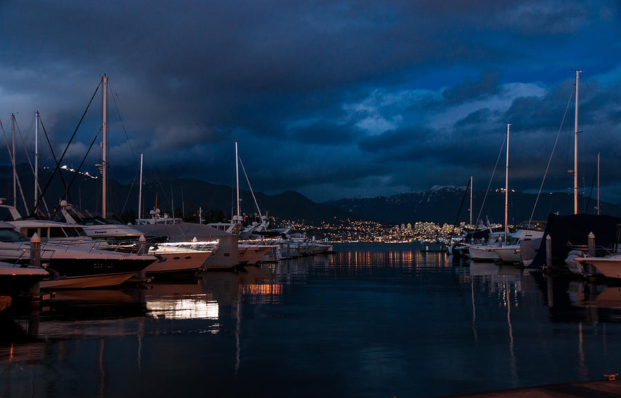 Blue Hour - Stanley Park Marina - Vancouver - British Columbia - Canada Photograph by Georgia Mizuleva